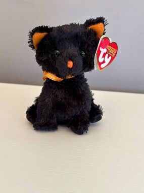 Ty Halloweenie Beanie Baby FRIGHTS the Black Cat NWT